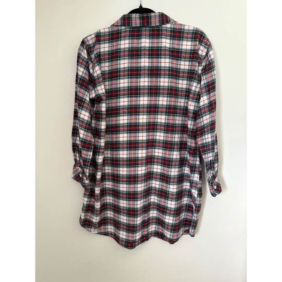 Lauren Ralph Lauren Flannel Cotton Sleep Shirt Plaid Embroidered‎ Logo Cabincore - Picture 9 of 12